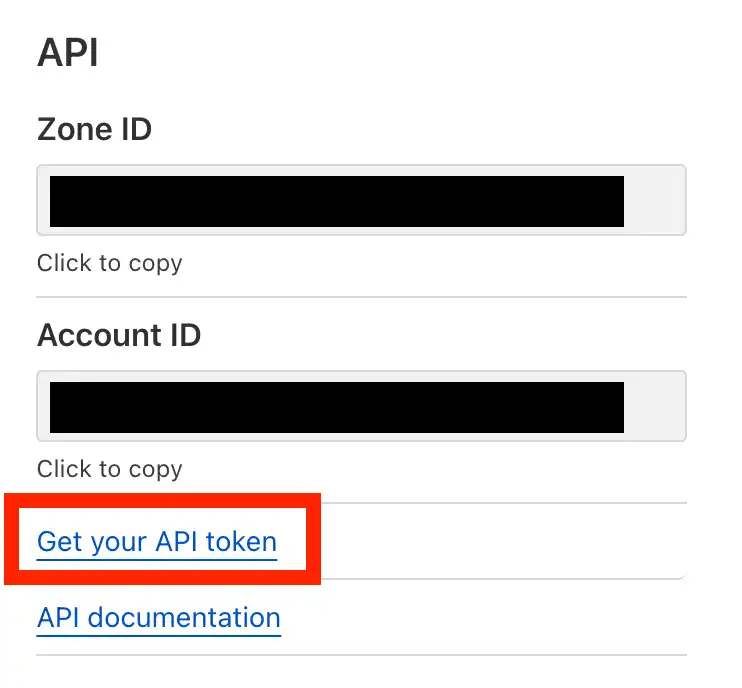 Cloudflare API TOKEN取得 参考画像